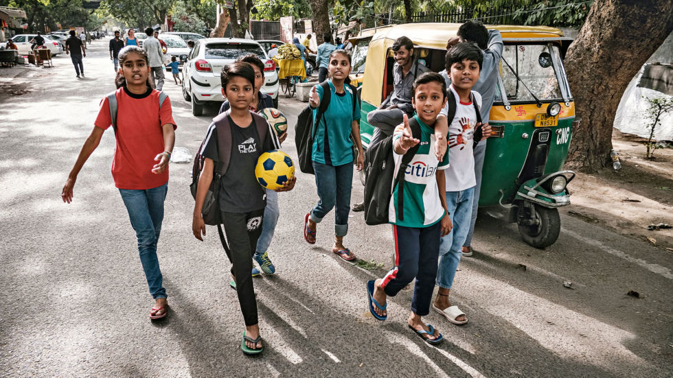 Indien, Lernen für sonnige Aussichten für Slumkinder