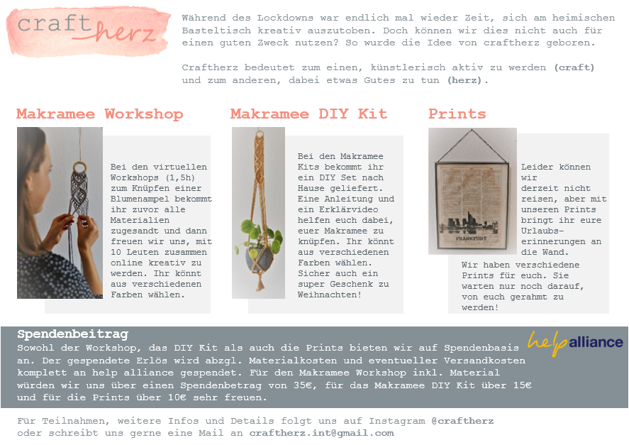 Spendenaktion Craftherz - Makramee, DIY und Prints