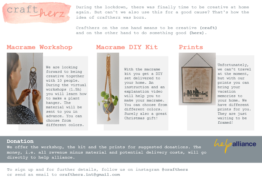 Donation campaign craftherz - macramé, DIY and prints